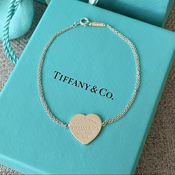 Tiffany Heart Tag Double Chain Bracelet 